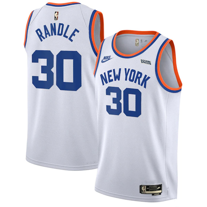 New Yok Knicks #30 Julius Randle 2021 2022 White City Edition Stitched Jersey