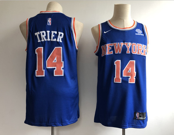 Knicks 14 Allonzo Trier Blue Nike Swingman Jersey