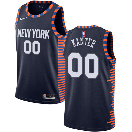 Nike Knicks #00 Enes Kanter Navy NBA Swingman City Edition 2018 19 Jersey