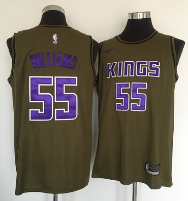 Kings 55 Jason Williams Olive Nike Swingman Jersey