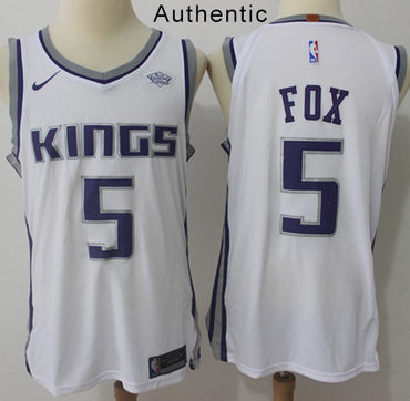 Nike Kings #5 De'Aaron Fox White NBA Authentic Association Edition Jersey