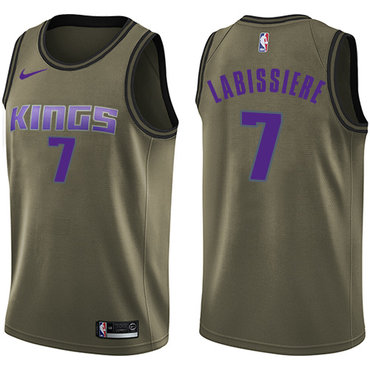 Nike Kings #7 Skal Labissiere Green Salute to Service NBA Swingman Jersey