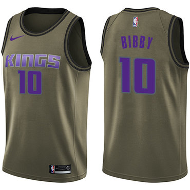 Nike Kings #10 Mike Bibby Green Salute to Service NBA Swingman Jersey