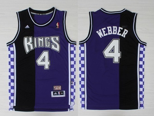 Kings 4 Chris Webber Black And Purple Hardwood Classics Jersey