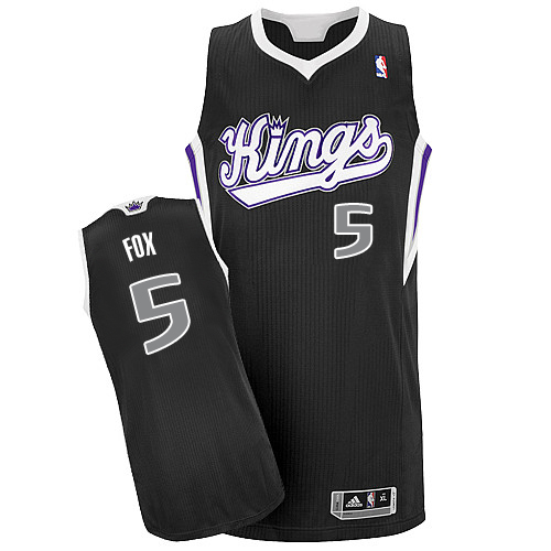 Kings #5 De'Aaron Fox Black Alternate Stitched NBA Jersey