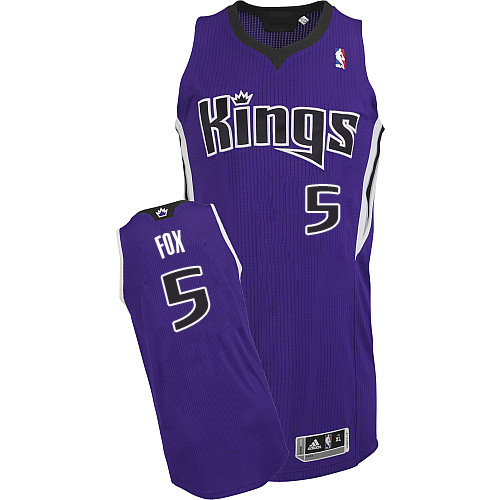 Kings #5 De'Aaron Fox Purple Road Stitched NBA Jersey