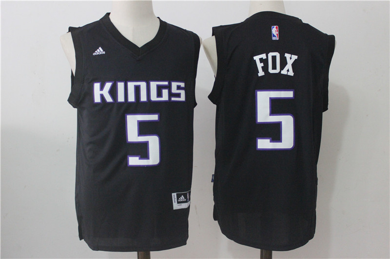 Kings 5 De'Aaron Fox Black Swingman Jersey