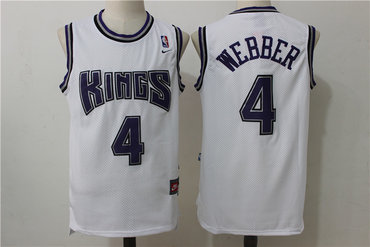 Kings 4 Chris Webber White Nike Throwback Jersey