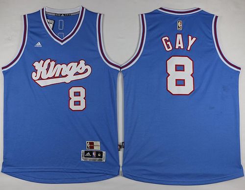 Kings #8 Rudy Gay New Light Blue Stitched NBA Jersey