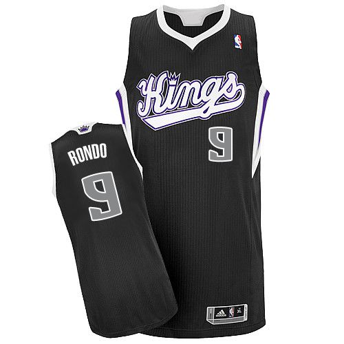 Kings #9 Rajon Rondo Black Stitched NBA Jersey