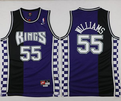 Sacramento Kings #55 Jason Williams Purple Black Throwback Stitched NBA Jersey