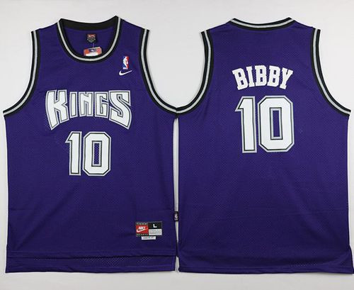 Sacramento Kings #10 Mike Bibby Purple Throwback Stitched NBA Jersey