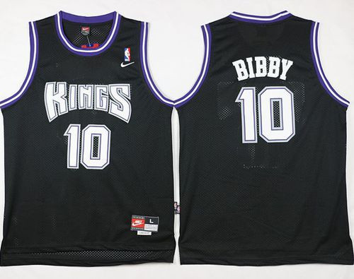 Sacramento Kings #10 Mike Bibby Black Throwback Stitched NBA Jersey