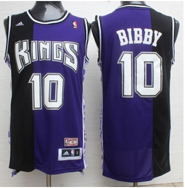 Sacramento Kings #10 Mike Bibby Purple Black Throwback Stitched NBA Jersey