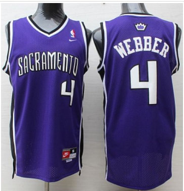 Nike Sacramento Kings #4 Chris Webber Purple Throwback Stitched NBA Jersey