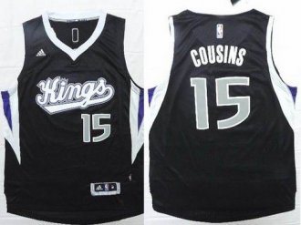 Revolution 30 Sacramento Kings #15 DeMarcus Cousins Black Stitched NBA Jersey