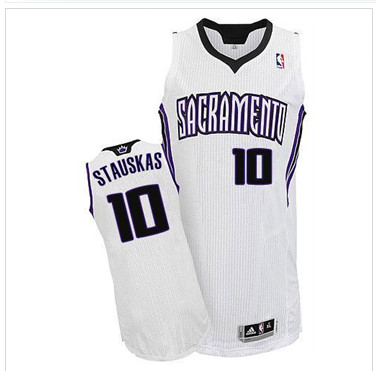 Los Angeles Kings #10 Nik Stauskas White Revolution 30 Stitched NBA Jersey