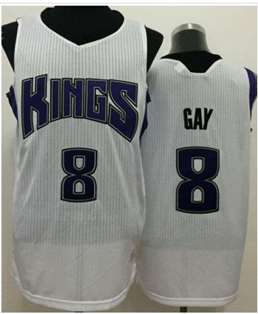 Los Angeles Kings #8 Rudy Gay White Revolution 30 Stitched NBA Jersey