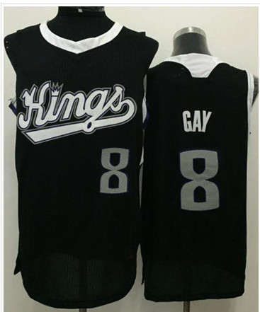 Los Angeles Kings #8 Rudy Gay Black Revolution 30 Stitched NBA Jersey