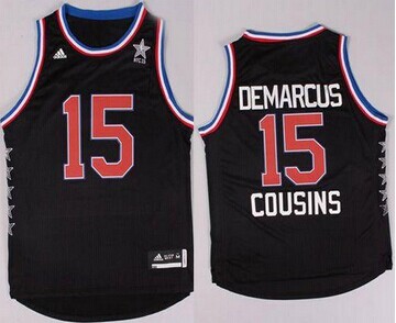 Sacramento Kings #15 DeMarcus Cousins Black 2015 All Star Stitched NBA Jersey