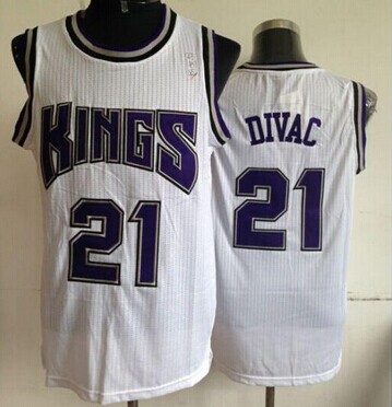 Sacramento Kings #21 Vlade Divac White Throwback Stitched NBA Jersey