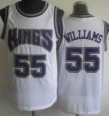 Sacramento Kings 55 Jason Williams White Revolution 30 NBA Jerseys