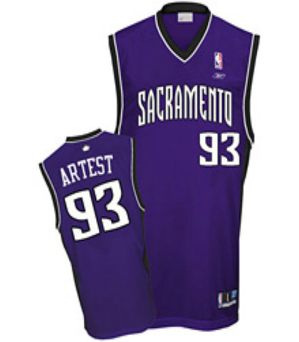 Ron Artest 93 Sacramento Kings Road purple Jersey