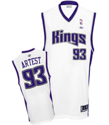 Ron Artest 93 Sacramento Kings White Jersey1