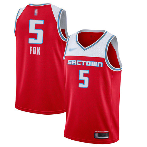 Kings #5 De'Aaron Fox Red Basketball Swingman City Edition 2019 20 Jersey