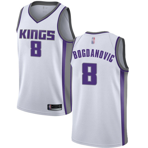 Kings #8 Bogdan Bogdanovic White Basketball Swingman Association Edition Jersey