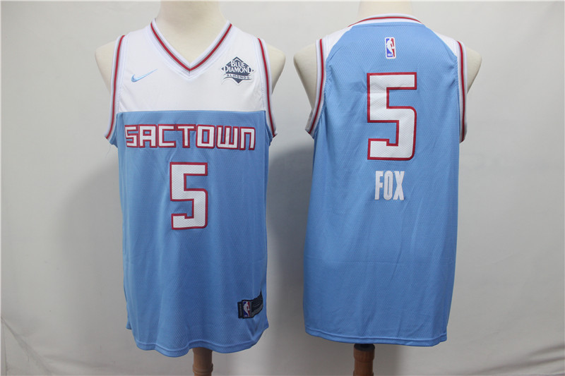 Kings 5 De'Aaron Fox Light Blue City Edition Nike Swingman Jersey