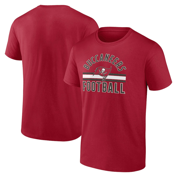 Men's Tampa Bay Buccaneers Red Arch Stripe T-Shirt Men's Tampa Bay Buccaneers Red Arch Stripe T-Shirt
