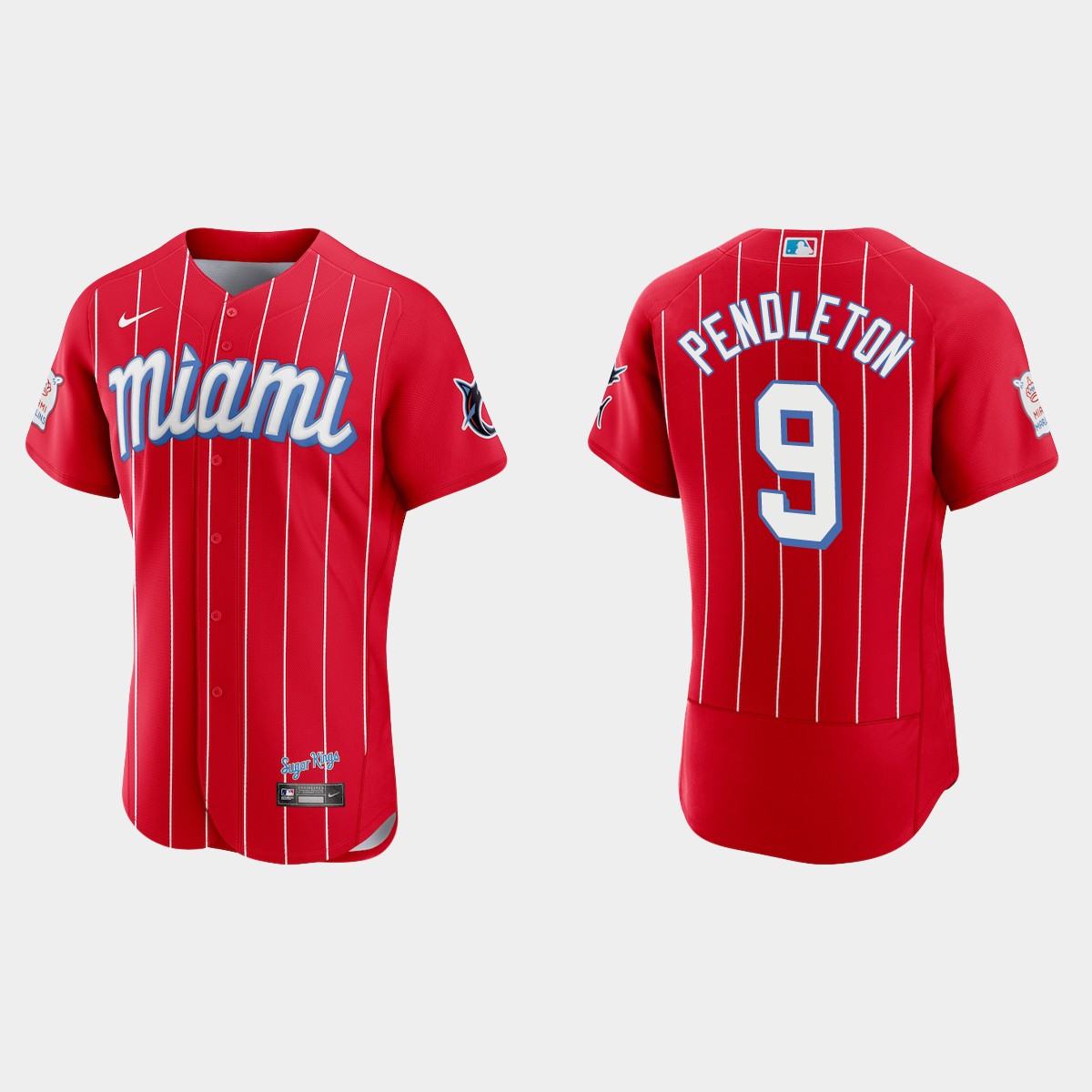 Miami Marlins #9 Terry Pendleton Men's Nike 2021 City Connect Authentic MLB Jersey Red Miami Marlins #9 Terry Pendleton Men's Nike 2021 City Connect Authentic MLB Jersey Red