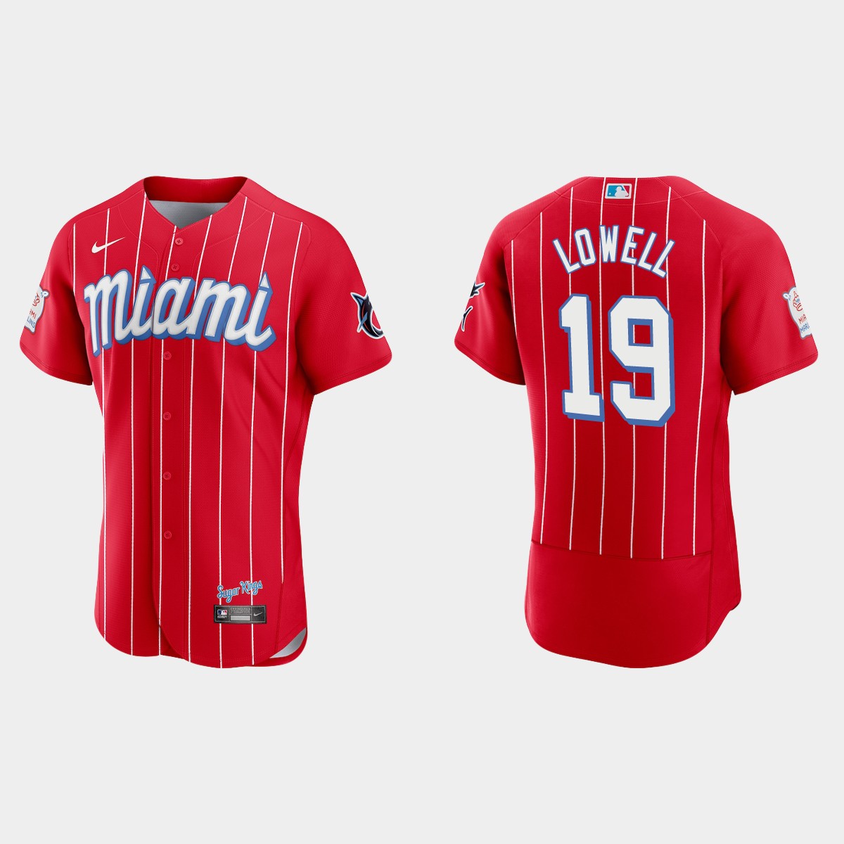 Miami Marlins #19 Mike Lowell Men's Nike 2021 City Connect Authentic MLB Jersey Red