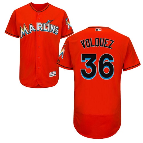 marlins #36 Edinson Volquez Orange Flexbase Authentic Collection Stitched MLB Jersey marlins #36 Edinson Volquez Orange Flexbase Authentic Collection Stitched MLB Jersey