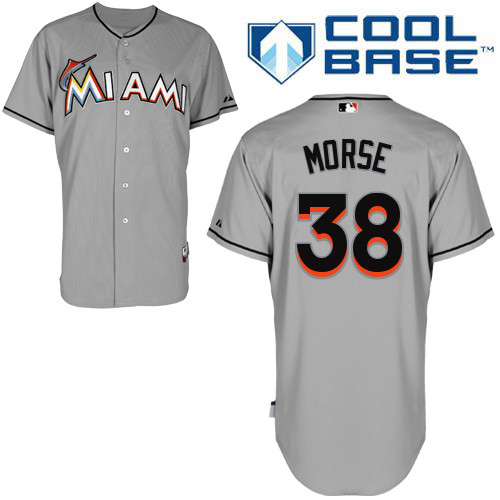 Miami Marlins #38 Michael MORSE Authentic Personalized Road Gray Jersey
