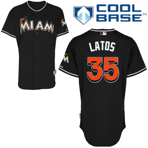 Miami Marlins #35 Mat Latos Authentic Alternate Black Jersey