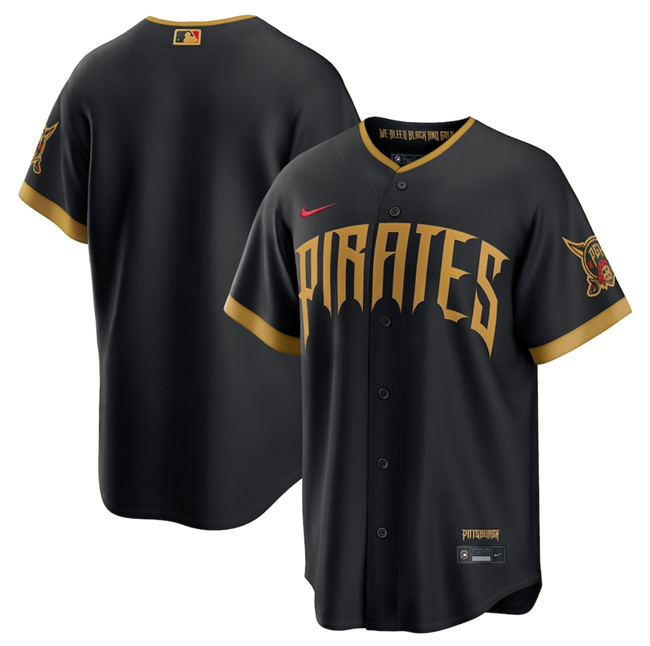 Custom Pittsburgh Pirates Blank Black 2026 City Connect Stadium Stitched Baseball Jersey