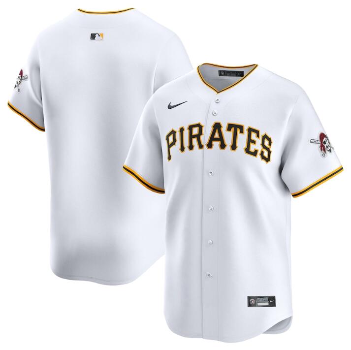 Custom Men's Pittsburgh Pirates Blank White Home Limited Stitched Baseball Jersey