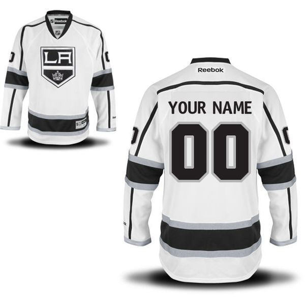 Los Angeles Kings White Men's Premier Away Custom Reebok Jersey Los Angeles Kings White Men's Premier Away Custom Reebok Jersey
