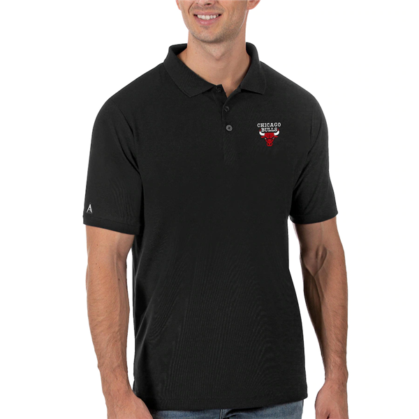 Men's Chicago Bulls Antigua Black Legacy Pique Polo