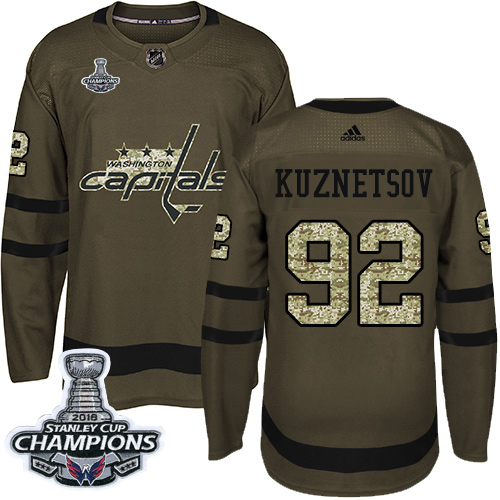 Adidas Capitals #92 Evgeny Kuznetsov Green Salute to Service Stanley Cup Final Champions Stitched Youth NHL Jersey Adidas Capitals #92 Evgeny Kuznetsov Green Salute to Service Stanley Cup Final Champions Stitched Youth NHL Jersey