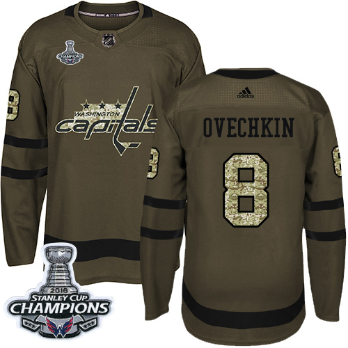 Adidas Capitals #8 Alex Ovechkin Green Salute to Service Stanley Cup Final Champions Stitched Youth NHL Jersey Adidas Capitals #8 Alex Ovechkin Green Salute to Service Stanley Cup Final Champions Stitched Youth NHL Jersey