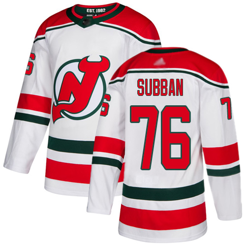 Devils #76 P. K. Subban White Alternate Authentic Stitched Youth Hockey Jersey Devils #76 P. K. Subban White Alternate Authentic Stitched Youth Hockey Jersey