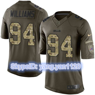 Nike Bills #94 Mario Williams Green Youth Stitched NFL Limited Salute to Service Jersey