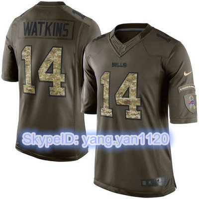 Nike Bills #14 Sammy Watkins Green Youth Stitched NFL Limited Salute to Service Jersey
