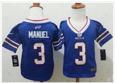 Toddler NEW Bills #3 EJ Manuel Royal Blue Team Color Stitched NFL Elite Jersey