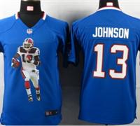 Nike Youth Buffalo Bills #13 Johnson Blue Portrait Fashion Game Jerseys