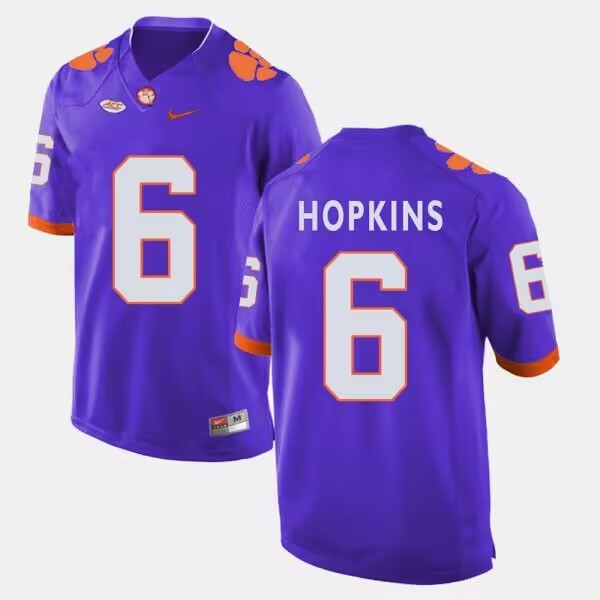 Men's Clemson Tigers #6 DeAndre Hopkins Purple Stitched Football Jersey Men's Clemson Tigers #6 DeAndre Hopkins Purple Stitched Football Jersey