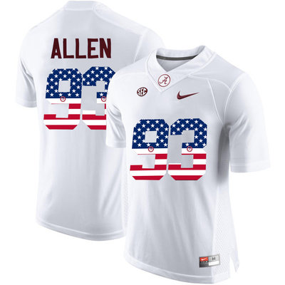 Alabama Crimson Tide 93 Jonathan Allen White USA Flag College Limited Jersey Alabama Crimson Tide 93 Jonathan Allen White USA Flag College Limited Jersey